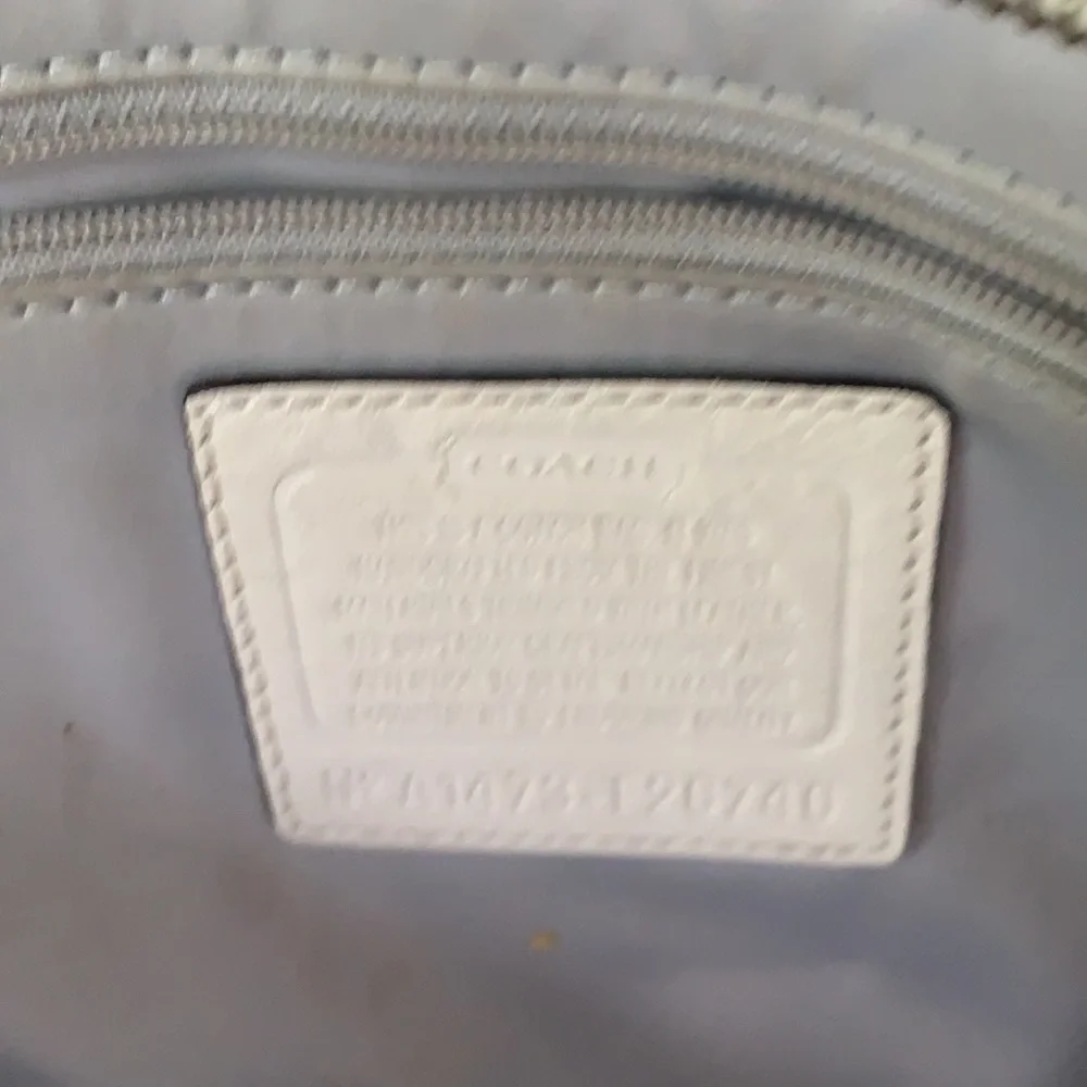 Coach Hamptons Straw Tote Bag White Leather Snakeskin Trim L20740 Tan Summer - Picture 6 of 7